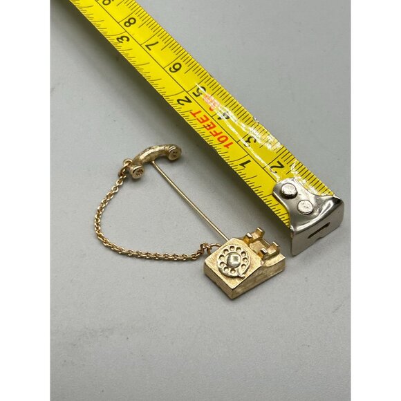 Vintage Avon Rotary Phone Stick Pin Gold Tone Iconic Classic Popular Design - Picture 4 of 4